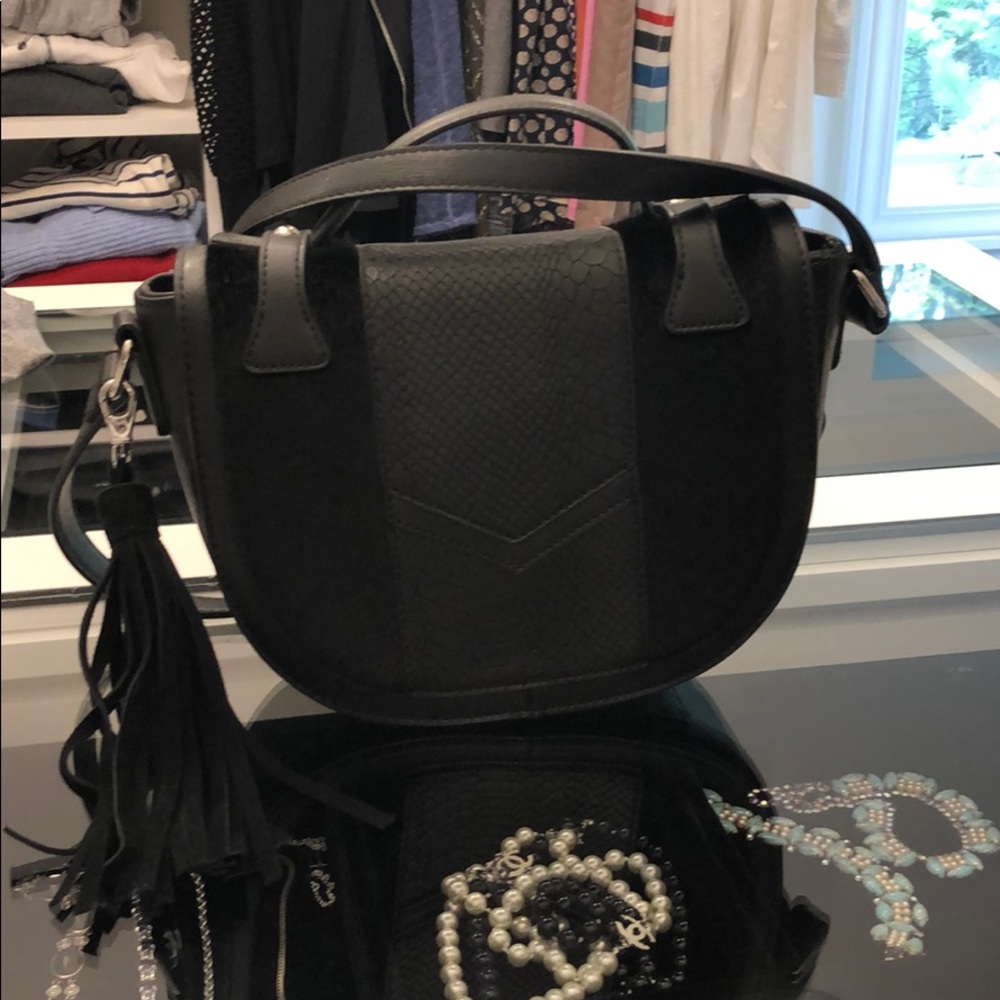 BCBG, Black , vegan leather, large tassel